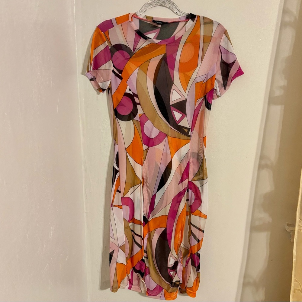 Colorful Geometric Print Dress